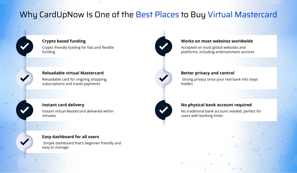 Buy Virtual Mastercard โ Your Simple Key To Safe And Private Online Payments 3 Why Cardupnow Is One Of The Best Places To Buy Virtual Mastercard
