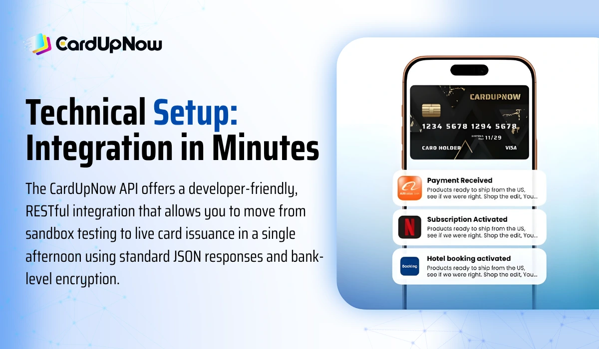 Cardupnow Api: How To Build And Scale Your Virtual Card Saas In 2026 1 Technical Setup Integration In Minutes